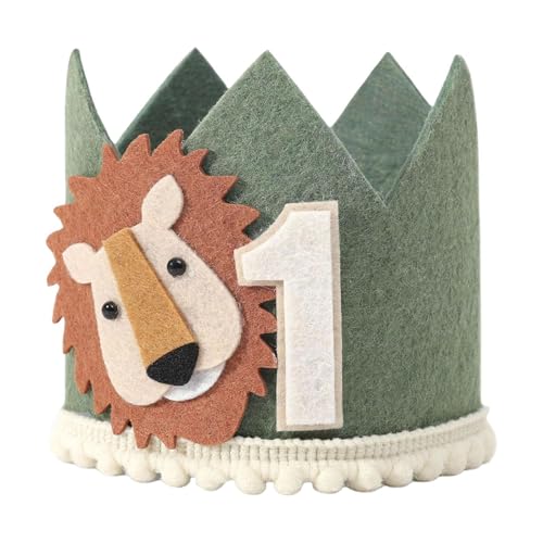 LOVIVER Wilds Boy 1. Geburtstag Hut, 1. Abenteuer Einfache Krone Wilds Campingparty Crown Outfit, B von LOVIVER