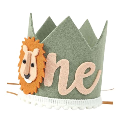 LOVIVER Wilds Boy 1. Geburtstag Hut, 1. Abenteuer Einfache Krone Wilds Campingparty Crown Outfit, C von LOVIVER