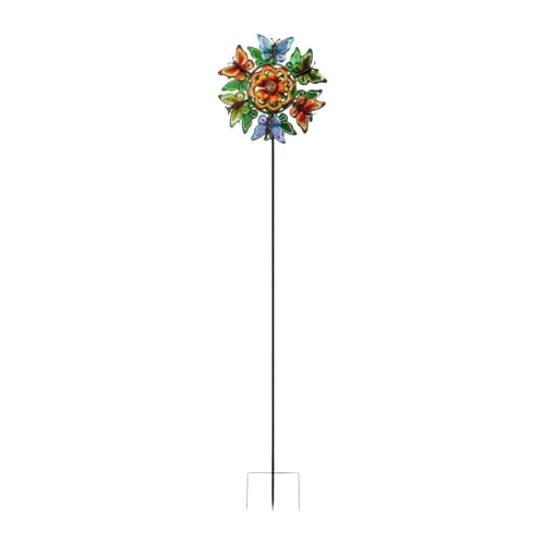 LOVIVER Wind Iron Art Statue Wetterfestes Handwerk Neuheit mit Zinken Basis -Steck im Freien Windskulpturen für Deck draußen, Schmetterling von LOVIVER