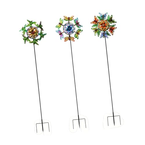 LOVIVER Windskulptur Windspinner Windkunst mit Einsätzen Rasenverzierung 55 Zoll groß für Terrasse außerhalb des Gartenrasses von LOVIVER