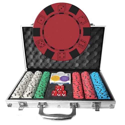 LOYCHIP Poker-Set, 300-teilig, mit Aluminium-Tragetasche und 11,5 g Profi-Gewichts-Chips, 2 Decks plus 5 Pokerwürfel, wasserdicht, Poker-Set, Casinospiel LOYCHIP Poker-Set, 300-teilig, mit Aluminium-Tragetasche und 11,5 g Profi-Gewichts-Chips, 2 Decks plus 5 Pokerwürfel, wasserdicht, Poker-Set, Casinospiel von LOYCHIP