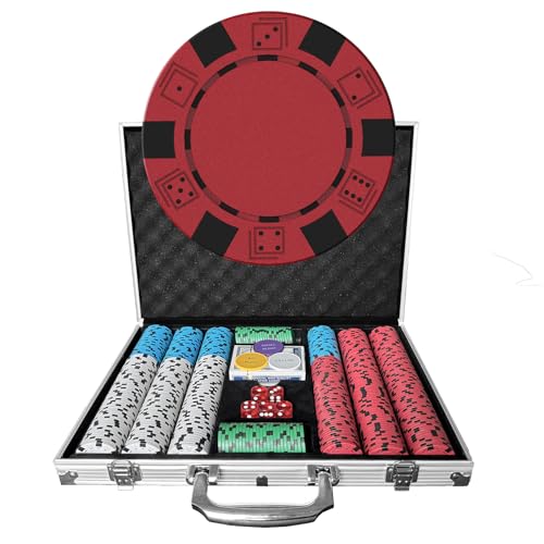 LOYCHIP Poker-Set, 500-teilig, mit Aluminium-Tragetasche und 11,5 g Profi-Gewichts-Chips, 2 Decks plus 5 Pokerwürfel, wasserdicht, Poker-Set, Casinospiel LOYCHIP Poker-Set, 500-teilig, mit Aluminium-Tragetasche und 11,5 g Profi-Gewichts-Chips, 2 Decks plus 5 Pokerwürfel, wasserdicht, Poker-Set, Casinospiel von LOYCHIP