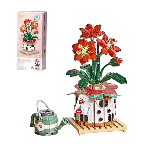 LOZ 1285 Bauklötze Bausteine Raumdekoration Artificial Bouquet Serie Hippeastrum Striatum Kreatives Lernspielzeug Konstruktionsspielzeug Valentinstag Muttertag für Kinder und Erwachsene von LOZ