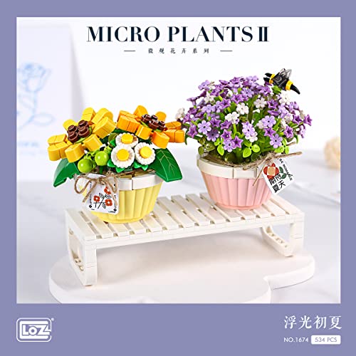 LOZ 1674 Building Blocks Eternal Flower Series Potted Plant Bouquet Artificial Flowers Artificial Plants for Crafting Room Decoration Creative Educational Toy Construction Toy von LOZ