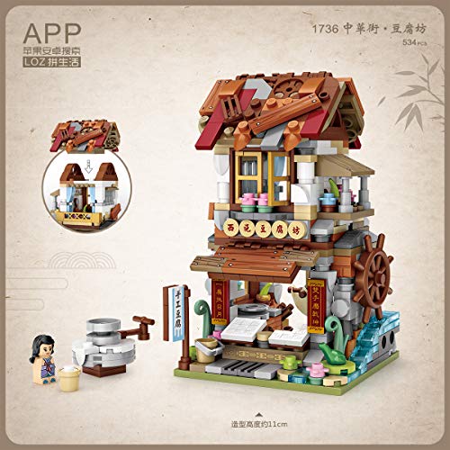 LOZ 1736 Building Blocks Chinese Market Series Architecture Model Beancurd Shop Creative Educational Toy Construction Toy von LOZ