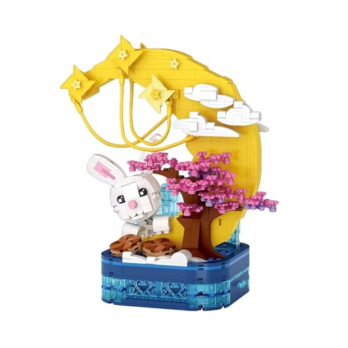 LOZ Mondhase Klemmbausteine Set, 620 Teile, Manga inspiriertes Bauprojekt mit Hase, Mond und Schublade, kreative Figurendeko, Sammlerstück, kompatibel, DIY Modell, Stiftehalter integriert von LOZ