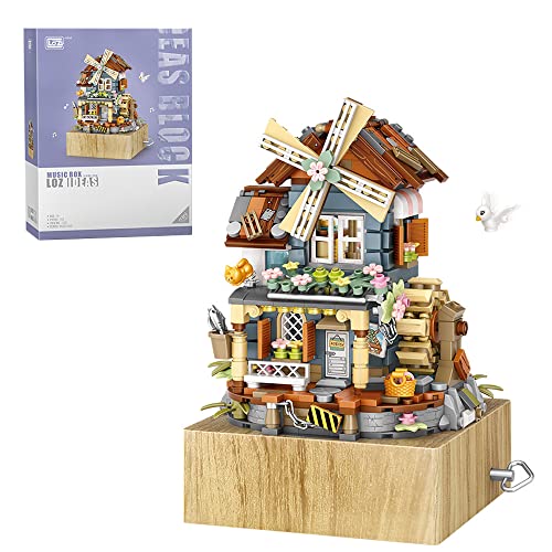 LOZ Mini Blocks 1239 Windmühle Haus Spieluhr Bausteine Bausatz, 799 Teile Mini Klemmbausteine House Modellbausätze, Geschenke Spielzeug für Erwachsene und Kinder von LOZ