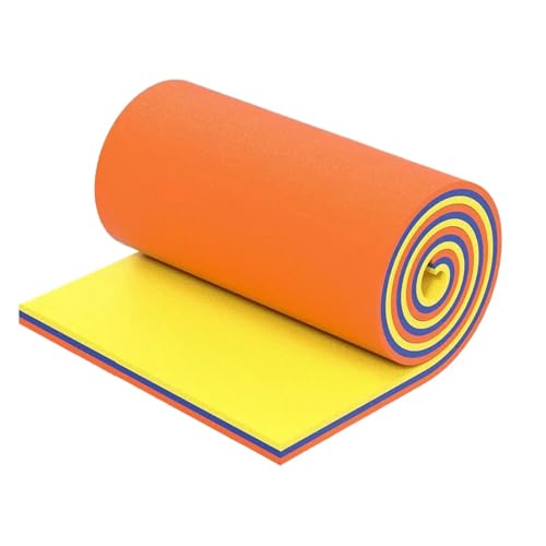 LPATEBCVU Schwimmende Wassermatte 110cmx40cmx3.2cm Water Floating Mat 3 Layer Water Blanket Floating Raft for Pool Lounge Mattress(Yellow Blue Orange) von LPATEBCVU