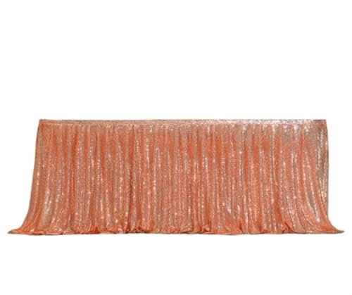 LPATEBCVU Tischrock Pailletten-Tischrock, Tisch-Flash-Tuch, Geburtstags-Party-Dekor, Hochzeit, Festival, Event, rechteckig, Glitzer-Tischröcke, Dekoration(Champagne,70x183cm) von LPATEBCVU