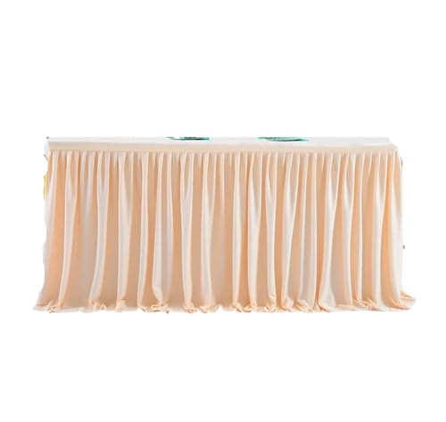 LPATEBCVU Tischrock Party Tisch Rock Geburtstag Plissee Dessert Tischdecke Abdeckung Hochzeit Tisch Rock Hotel Display Geschenk EsstischDekor(Champagne,4FT 78X122CM) von LPATEBCVU