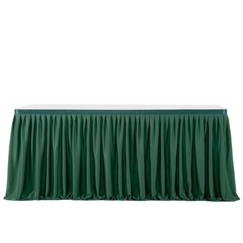 LPATEBCVU Tischrock Party Tisch Rock Geburtstag Plissee Dessert Tischdecke Abdeckung Hochzeit Tisch Rock Hotel Display Geschenk EsstischDekor(Dark Green,9FT 78X275CM) von LPATEBCVU
