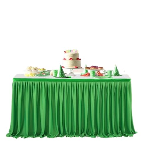 LPATEBCVU Tischrock Party Tisch Rock Geburtstag Plissee Dessert Tischdecke Abdeckung Hochzeit Tisch Rock Hotel Display Geschenk EsstischDekor(Green,4FT 78X122CM) von LPATEBCVU