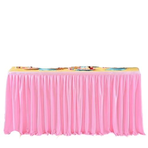LPATEBCVU Tischrock Party Tisch Rock Geburtstag Plissee Dessert Tischdecke Abdeckung Hochzeit Tisch Rock Hotel Display Geschenk EsstischDekor(Pink,6FT 78X183CM) von LPATEBCVU