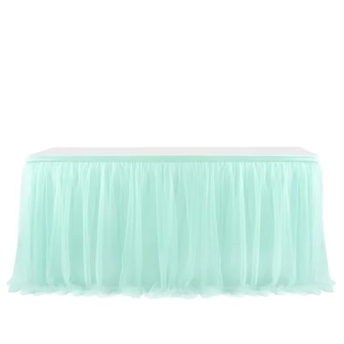LPATEBCVU Tischrock Tischrock Hochzeitsfeier Tutu Tüll Geschirr Tuch Geburtstagsfeier Wohnkultur Party Dekoration Tischrock(Mint Green,400cmx79cm-13.2ft) von LPATEBCVU