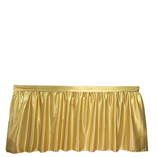 LPATEBCVU Tischrock Tischrock Tischdecke Glitzer Glitzer Schimmer Rechteck Tischdecken for Geburtstagsparty Event Hochzeitsdeko(Gold,9ft 70x275cm) von LPATEBCVU