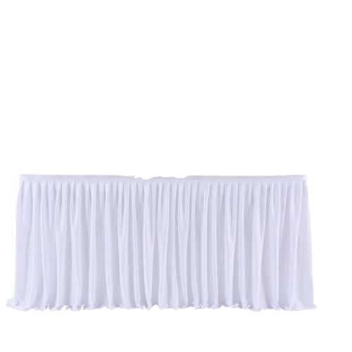 LPATEBCVU Tischrock Tischröcke for rechteckige Tische, Tischröcke mit Rüschen for Partys, Geburtstage, Bankette, Partys, Hochzeiten, Brautpartys, Tischdekorationen(White,14FT 78x427cm) von LPATEBCVU