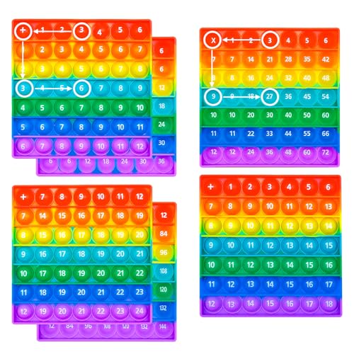 Pop It Spielzeug 2 in 1 Silikon Lernspielzeug Multiplikationstafel und Stressabbau für Kinder Bunte Rechenhilfe Sensorisches Spiel für Jungen und Mädchen von LPEPLL