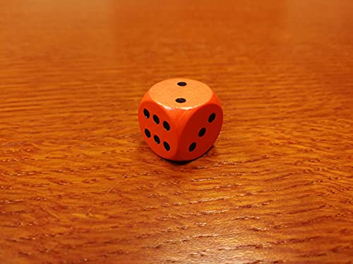 Würfel D6 - 16 mm aus Holz, 6 Seiten - lackiert - Spielwürfel - Spielwürfel in Box (Orange, 1) von LPG