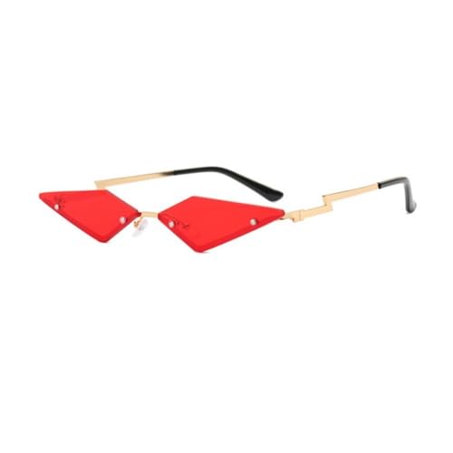 LPNGTNG Damen-Sonnenbrille in Fledermausform, UV-Schutz, trendig, randlos, schmal, Metallrahmen, Persönlichkeit, Party, Cosplay, Brillen, Weiß A von LPNGTNG