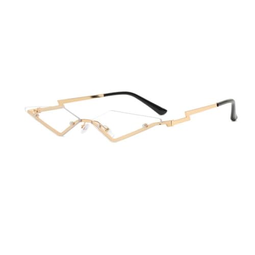 LPNGTNG Damen-Sonnenbrille in Fledermausform, UV-Schutz, trendig, randlos, schmal, Metallrahmen, Persönlichkeit, Party, Cosplay, Brillen (B06) von LPNGTNG
