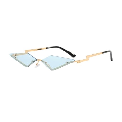 LPNGTNG Damen-Sonnenbrille in Fledermausform, UV-Schutz, trendig, randlos, schmal, Metallrahmen, Persönlichkeit, Party, Cosplay, Brillen (Rosa, A) von LPNGTNG