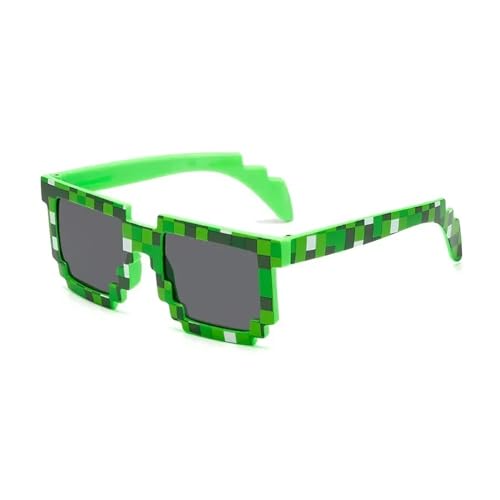 LPNGTNG Sonnenbrille, Sonnenbrille, Creeper Brille, Neuheit, Mosaik, lustige Brille, Jungen, Mädchen, Brille (grün) von LPNGTNG