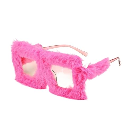 LPNGTNG Übergroße Plüsch-Sonnenbrille, Winter-Sonnenbrille für Damen, weich, flauschig, quadratischer Rahmen, für Party, Cosplay (C20) von LPNGTNG