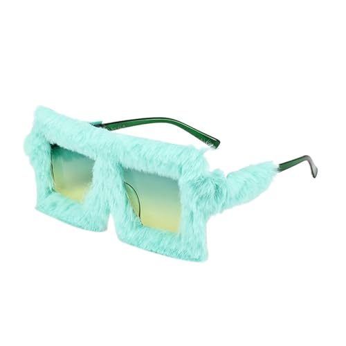 LPNGTNG Übergroße Plüsch-Sonnenbrille, Winter-Sonnenbrille für Damen, weich, flauschig, quadratischer Rahmen, für Party, Cosplay (C8) von LPNGTNG