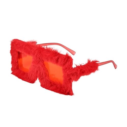 LPNGTNG Übergroße Plüsch-Sonnenbrille, weich, flauschig, Winter-Sonnenbrille, quadratischer Rahmen, für Party, Weihnachten, Halloween, Neuheit (C12) von LPNGTNG