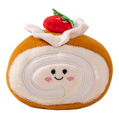 LPORF Plüschspielzeug in Form einer Kuchenrolle, Plüsch in Form eines Kuchens – Erdbeerkuchen, Plüschspielzeug für Lebensmittelsimulation, Plüsch, Plüsch, Anim von LPORF