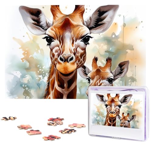 Puzzle, 1000 Teile, Holzpuzzle, Aquarell, Hirsch, Giraffe, Fotopuzzle, personalisiertes Bild, Puzzle für Erwachsene, benutzerdefinierte Puzzles, anspruchsvolle Puzzles für Familie, Hochzeitsgeschenk Puzzle, 1000 Teile, Holzpuzzle, Aquarell, Hirsch, Giraffe, Fotopuzzle, personalisiertes Bild, Puzzle für Erwachsene, benutzerdefinierte Puzzles, anspruchsvolle Puzzles für Familie, Hochzeitsgeschenk von LPSRTWE
