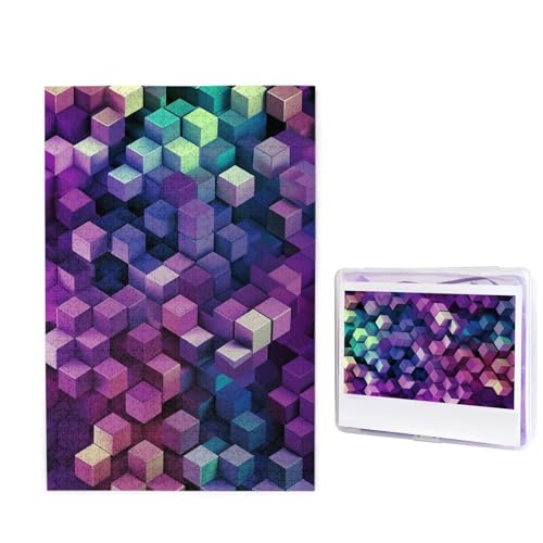 Puzzle, 1000 Teile, Holzpuzzle, abstrakte Farbwürfel, lila, Fotopuzzle, personalisiertes Bild, Puzzle für Erwachsene, benutzerdefinierte Puzzles, anspruchsvolle Puzzles für Familie, Hochzeitsgeschenk Puzzle, 1000 Teile, Holzpuzzle, abstrakte Farbwürfel, lila, Fotopuzzle, personalisiertes Bild, Puzzle für Erwachsene, benutzerdefinierte Puzzles, anspruchsvolle Puzzles für Familie, Hochzeitsgeschenk von LPSRTWE