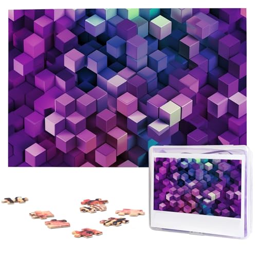 Puzzle, 1000 Teile, Holzpuzzle, abstrakte Farbwürfel, lila, Fotopuzzle, personalisiertes Bild, Puzzle für Erwachsene, benutzerdefinierte Puzzles, anspruchsvolle Puzzles für Familie, Hochzeitsgeschenk Puzzle, 1000 Teile, Holzpuzzle, abstrakte Farbwürfel, lila, Fotopuzzle, personalisiertes Bild, Puzzle für Erwachsene, benutzerdefinierte Puzzles, anspruchsvolle Puzzles für Familie, Hochzeitsgeschenk von LPSRTWE