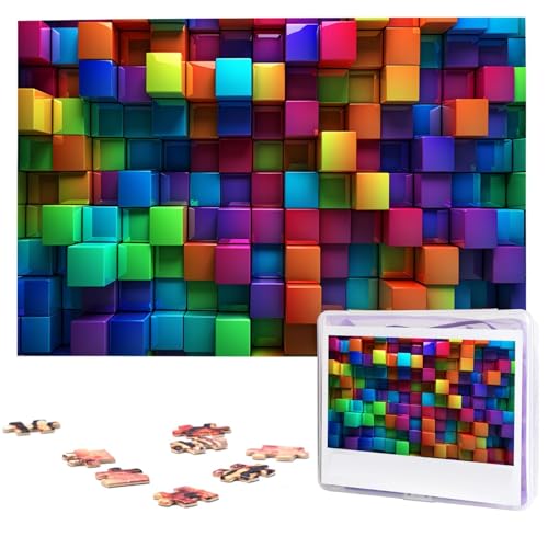 Puzzle, 1000 Teile, Holzpuzzle, bunte Würfel, Fotopuzzle, personalisiertes Bild, Puzzle für Erwachsene, benutzerdefinierte Puzzles, herausfordernde Puzzles für Familie, Hochzeitsgeschenk Puzzle, 1000 Teile, Holzpuzzle, bunte Würfel, Fotopuzzle, personalisiertes Bild, Puzzle für Erwachsene, benutzerdefinierte Puzzles, herausfordernde Puzzles für Familie, Hochzeitsgeschenk von LPSRTWE