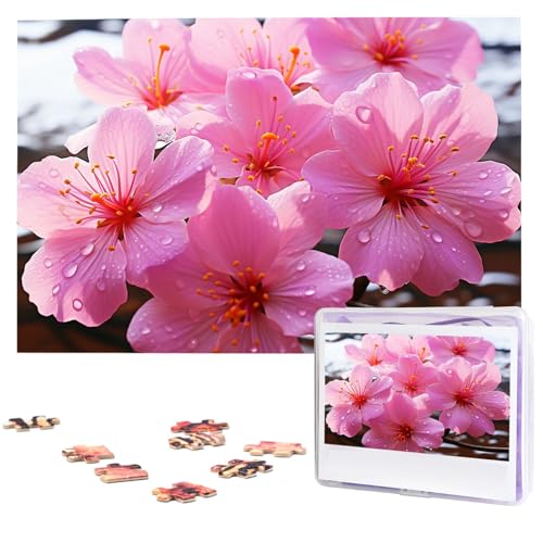 Puzzle 1000 Teile Holzpuzzle Blumendruck Fotopuzzle Personalisiertes Bilderpuzzle für Erwachsene Benutzerdefinierte Puzzles Herausfordernde Puzzles für Familie Hochzeitsgeschenk von LPSRTWE