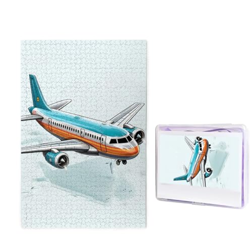 Puzzle 1000 Teile Holzpuzzle Cartoon Flugzeug Fotopuzzle Personalisiertes Bilderpuzzle für Erwachsene Benutzerdefinierte Puzzles Herausfordernde Puzzles für Familie Hochzeitsgeschenk von LPSRTWE