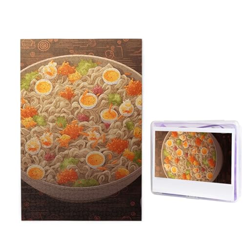 Puzzle 1000 Teile Holzpuzzle Eierbecher Nudel Ramen Fotopuzzle Personalisiertes Bilderpuzzle für Erwachsene Benutzerdefinierte Puzzles Herausfordernde Puzzles für Familie Hochzeitsgeschenk von LPSRTWE