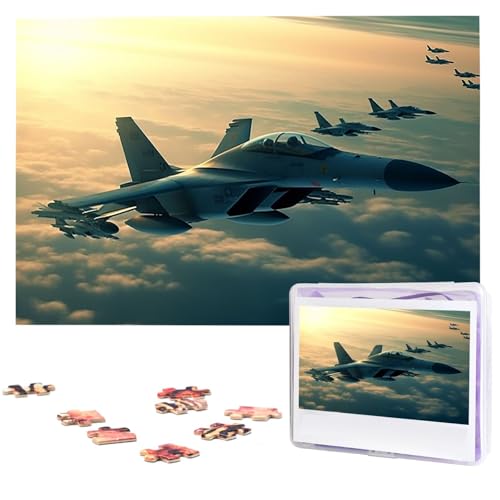Puzzle 1000 Teile Holzpuzzle Flugzeug Kampfflugzeuge Fotopuzzle Personalisiertes Bilderpuzzle für Erwachsene Benutzerdefinierte Puzzles Herausfordernde Puzzles für Familie Hochzeitsgeschenk von LPSRTWE