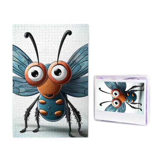 Puzzle 1000 Teile Holzpuzzle Insektenflügel Augen Fotopuzzle Personalisiertes Bilderpuzzle für Erwachsene Benutzerdefinierte Puzzles Herausfordernde Puzzles für Familie Hochzeitsgeschenk von LPSRTWE