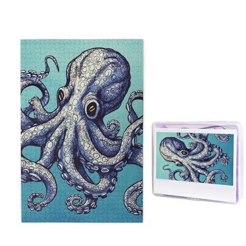 Puzzle 1000 Teile Holzpuzzle Octopus Design Fotopuzzle Personalisiertes Bilderpuzzle für Erwachsene Benutzerdefinierte Puzzles Herausfordernde Puzzles für Familie Hochzeitsgeschenk von LPSRTWE