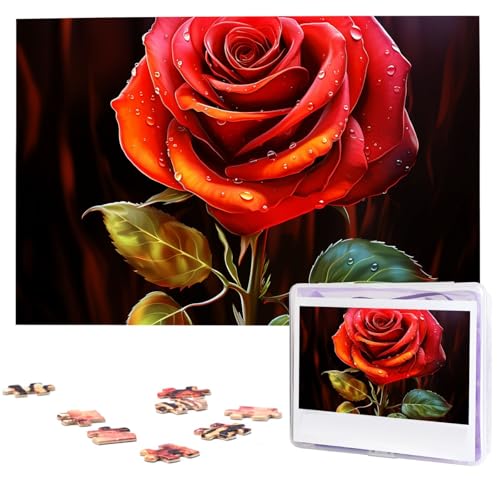 Puzzle 1000 Teile Holzpuzzle Rote Rose Kunst Fotopuzzle Personalisiertes Bilderpuzzle für Erwachsene Benutzerdefinierte Puzzles Herausfordernde Puzzles für Familie Hochzeitsgeschenk Puzzle 1000 Teile Holzpuzzle Rote Rose Kunst Fotopuzzle Personalisiertes Bilderpuzzle für Erwachsene Benutzerdefinierte Puzzles Herausfordernde Puzzles für Familie Hochzeitsgeschenk von LPSRTWE