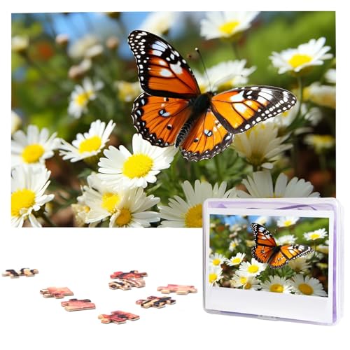 Puzzle 1000 Teile Holzpuzzle Schmetterling auf Gänseblümchen Blume Fotopuzzle Personalisiertes Bilderpuzzle für Erwachsene Benutzerdefinierte Puzzles Herausfordernde Puzzles für Familie Puzzle 1000 Teile Holzpuzzle Schmetterling auf Gänseblümchen Blume Fotopuzzle Personalisiertes Bilderpuzzle für Erwachsene Benutzerdefinierte Puzzles Herausfordernde Puzzles für Familie von LPSRTWE