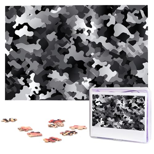 Puzzle 1000 Teile Holzpuzzle Schwarz Weiß Grau Camouflage Fotopuzzle Personalisiertes Bilderpuzzle für Erwachsene Benutzerdefinierte Puzzles Herausfordernde Puzzles für Familie Hochzeitsgeschenk Puzzle 1000 Teile Holzpuzzle Schwarz Weiß Grau Camouflage Fotopuzzle Personalisiertes Bilderpuzzle für Erwachsene Benutzerdefinierte Puzzles Herausfordernde Puzzles für Familie Hochzeitsgeschenk von LPSRTWE