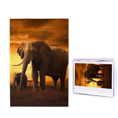 Puzzle 1000 Teile Holzpuzzle Sonnenuntergang Eltern-Kind-Elefanten-Fotopuzzle Personalisiertes Bilderpuzzle für Erwachsene Benutzerdefinierte Puzzles Herausfordernde Puzzles für Familie Puzzle 1000 Teile Holzpuzzle Sonnenuntergang Eltern-Kind-Elefanten-Fotopuzzle Personalisiertes Bilderpuzzle für Erwachsene Benutzerdefinierte Puzzles Herausfordernde Puzzles für Familie von LPSRTWE