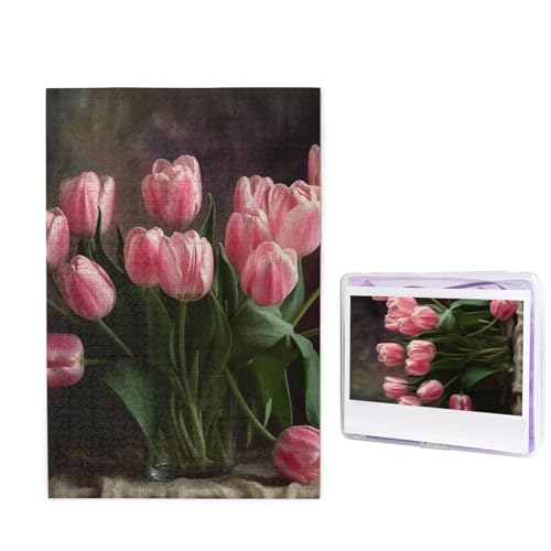 Puzzle 1000 Teile Holzpuzzle Tulpen Fotopuzzle Personalisiertes Bilderpuzzle für Erwachsene Benutzerdefinierte Puzzles Herausfordernde Puzzles für Familie Hochzeitsgeschenk von LPSRTWE