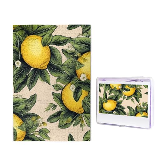 Puzzle 1000 Teile Holzpuzzle Zitrone, Fotopuzzle, personalisiertes Bildpuzzle für Erwachsene, benutzerdefinierte Puzzles, herausfordernde Puzzles für Familie, Hochzeitsgeschenk von LPSRTWE