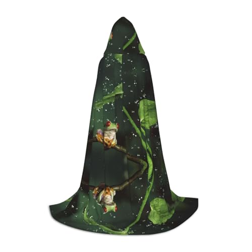 LPWTYCBV Frosch und Regen Druck Kapuzenumhang für Jugendliche Bequem und Langlebig Kostüm Umhang für Halloween LPWTYCBV Frosch und Regen Druck Kapuzenumhang für Jugendliche Bequem und Langlebig Kostüm Umhang für Halloween von LPWTYCBV