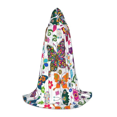 LPWTYCBV Frühlingsblumen-Schmetterlings-Druck, Kapuzenumhang für Teenager, bequemer und langlebiger Kostüm-Umhang für Halloween LPWTYCBV Frühlingsblumen-Schmetterlings-Druck, Kapuzenumhang für Teenager, bequemer und langlebiger Kostüm-Umhang für Halloween von LPWTYCBV