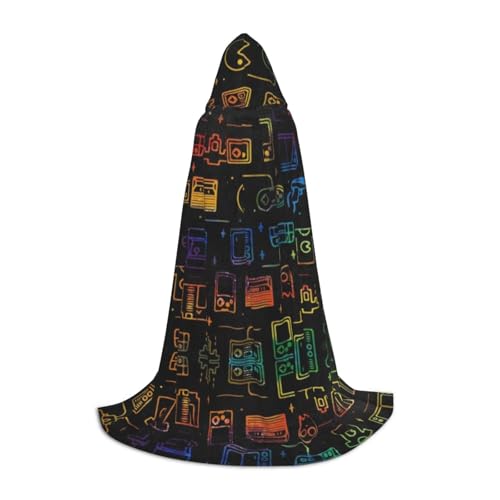 LPWTYCBV Game Video Gaming Muster Druck Kapuzenumhang für Jugendliche Bequem und Langlebig Kostüm Umhang für Halloween von LPWTYCBV