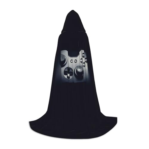 LPWTYCBV Gaming-Controller-Muster, Kapuzenumhang für Teenager, bequemer und langlebiger Kostüm-Umhang für Halloween von LPWTYCBV